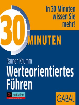 cover image of 30 Minuten Werteorientiertes Führen